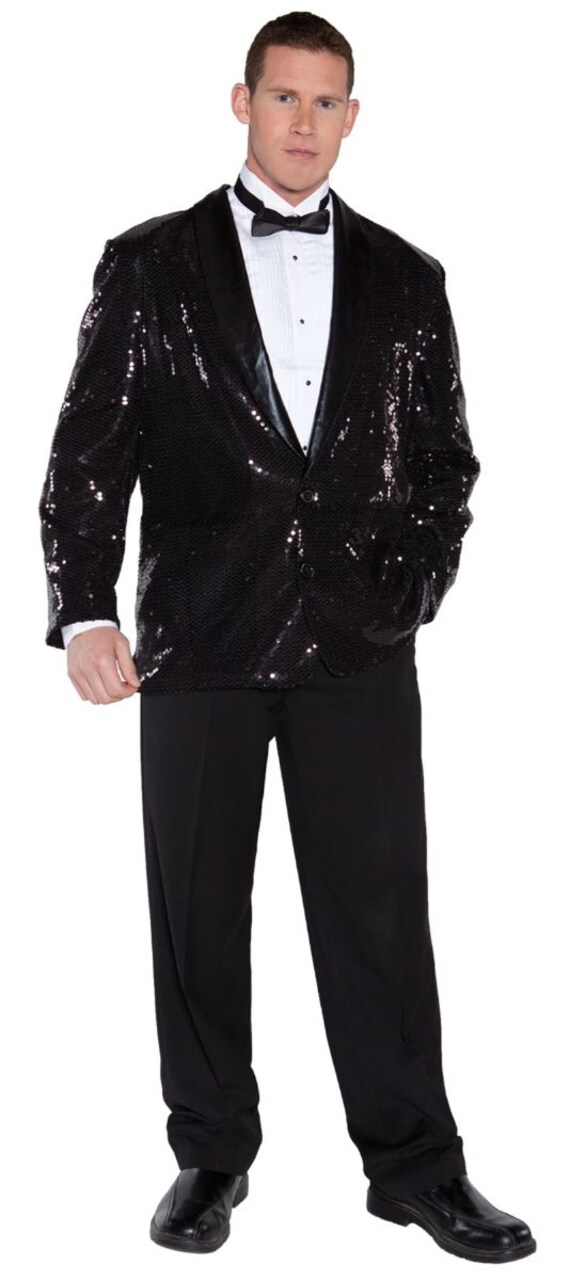 The Costume Center Black Sequin Jacket Men Costume Accessory - 2XL